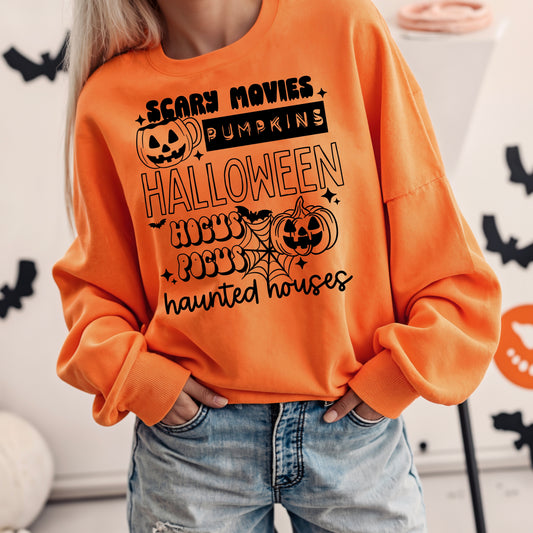 Halloween Things Single Color Black-Ready to Press Transfer