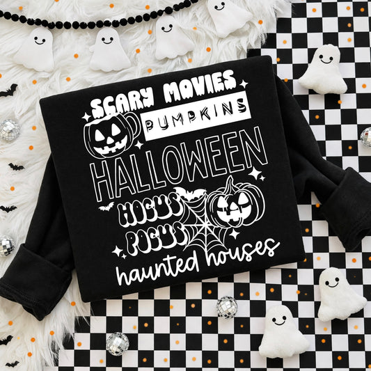 Halloween Things Single Color White-Ready to Press Transfer