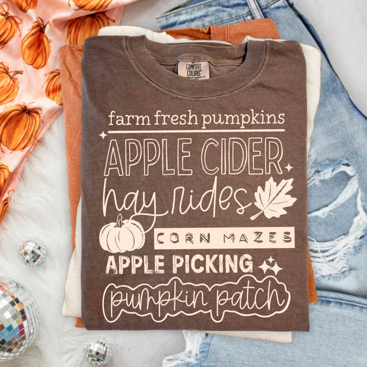 Pumpkin Patch Single Color Cream-Ready to Press Transfer