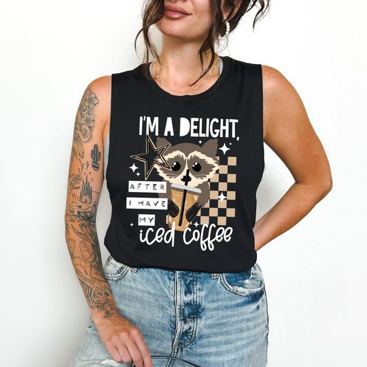 Delight Iced Coffee White-Ready to Press Transfer