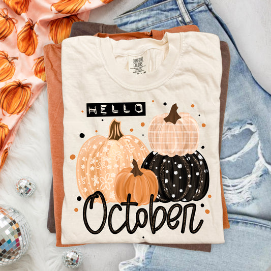 Hello October Pumpkins-Ready to Press Transfer