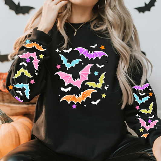Colorful Bats (White)-Ready to Press Transfer