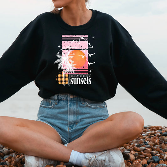 Chasing Sunsets White-Ready to Press Transfer