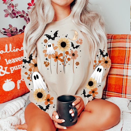 Floral Ghostie-Ready to Press Transfer