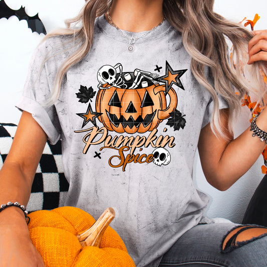 Pumpkin Spice Mug Skeleton-Ready to Press Transfer