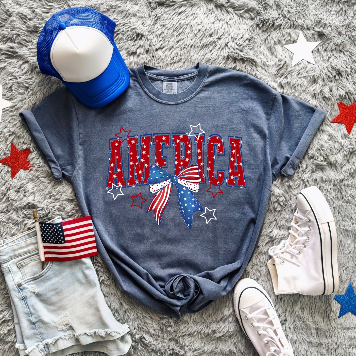 America Bow-Ready to Press Transfer