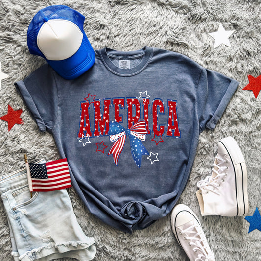 America Bow-Ready to Press Transfer