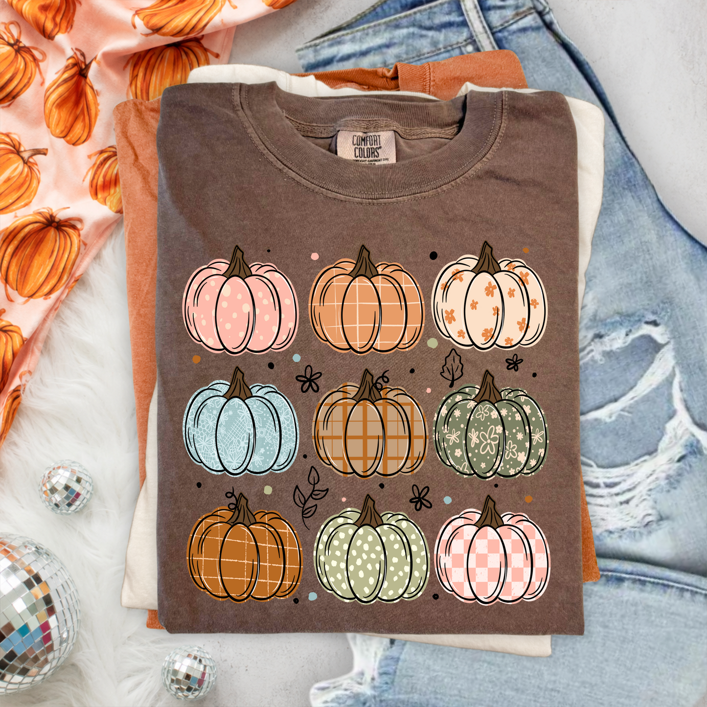 Patterned Pumpkins-Ready to Press Transfer