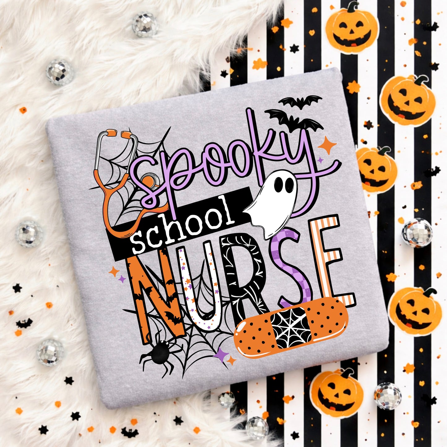 Spooky School Nurse Black-Ready to Press Transfer