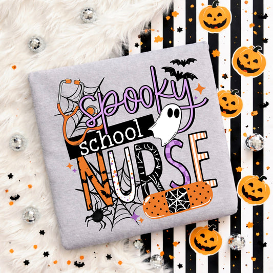 Spooky School Nurse Black-Ready to Press Transfer
