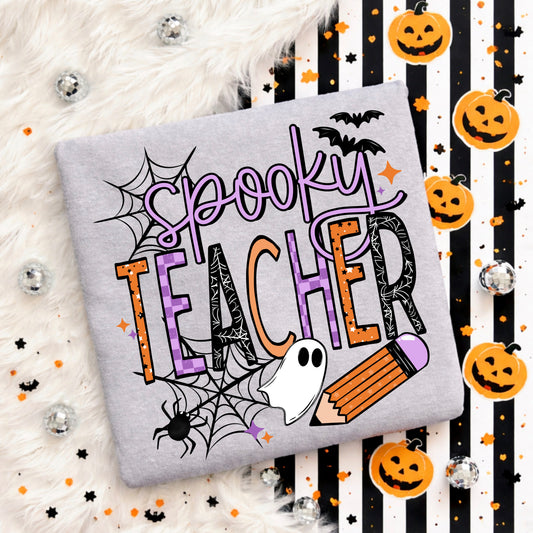 Spooky Teacher Black-Ready to Press Transfer