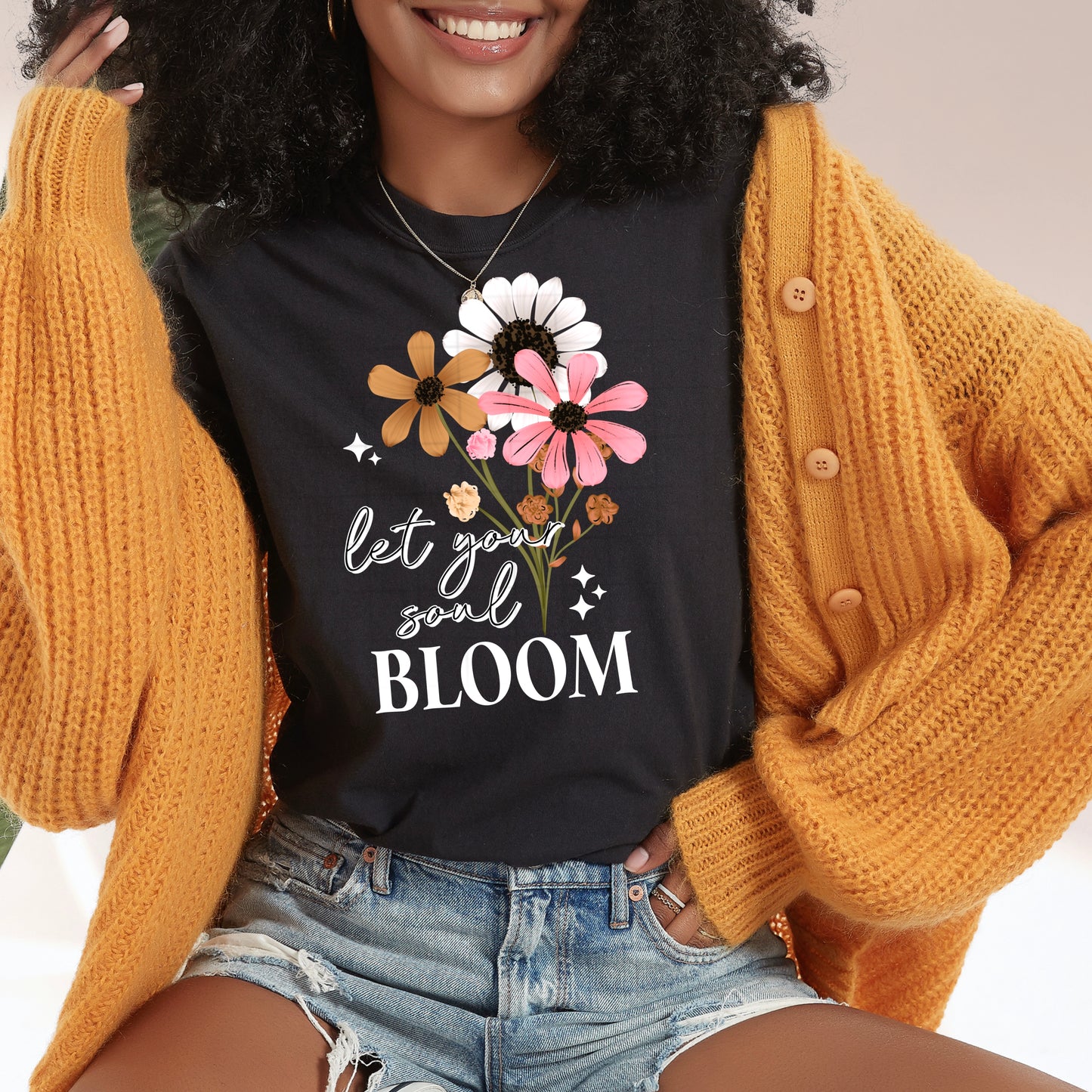 Let Your Soul Bloom white-Ready to Press Transfer