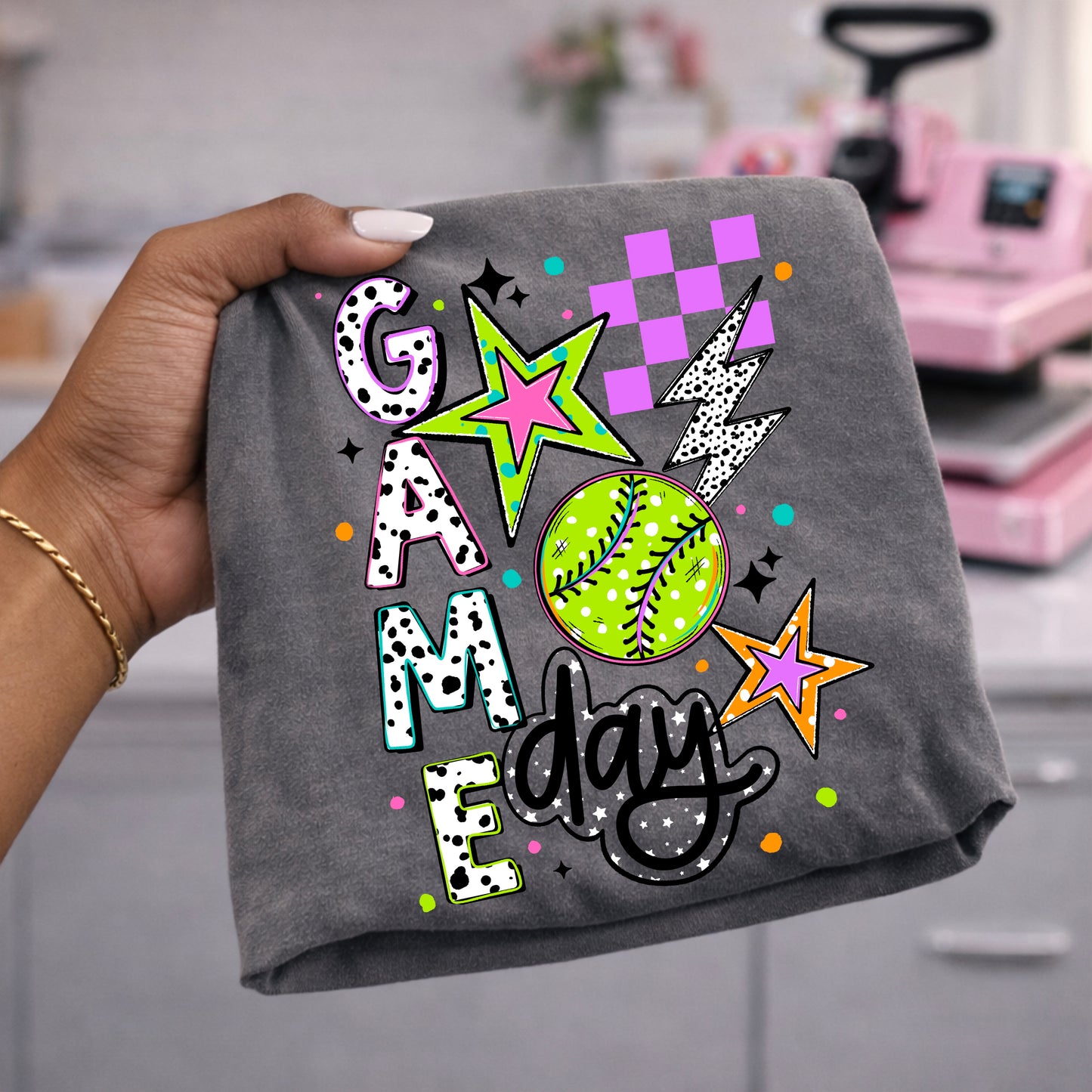 Game Day Soft Ball-Ready to Press Transfer