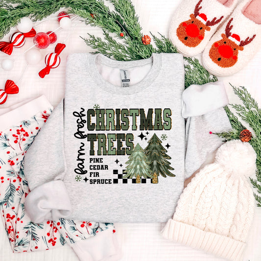 Farm Fresh Trees Black Accents-Ready to Press Transfer