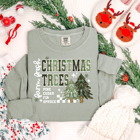 Farm Fresh Trees White Accents-Ready to Press Transfer