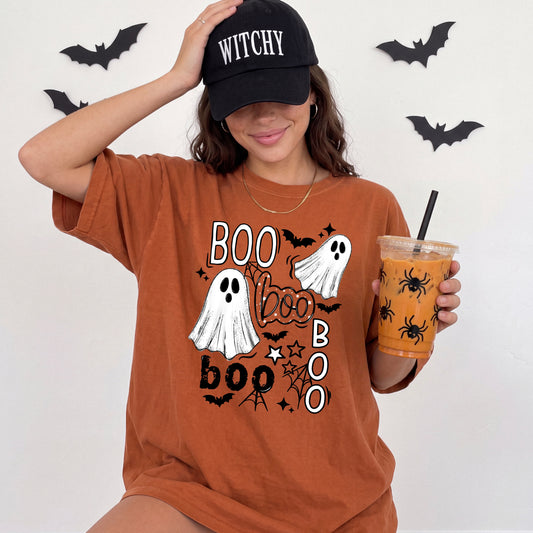 Boo Collage Black-Ready to Press Transfer