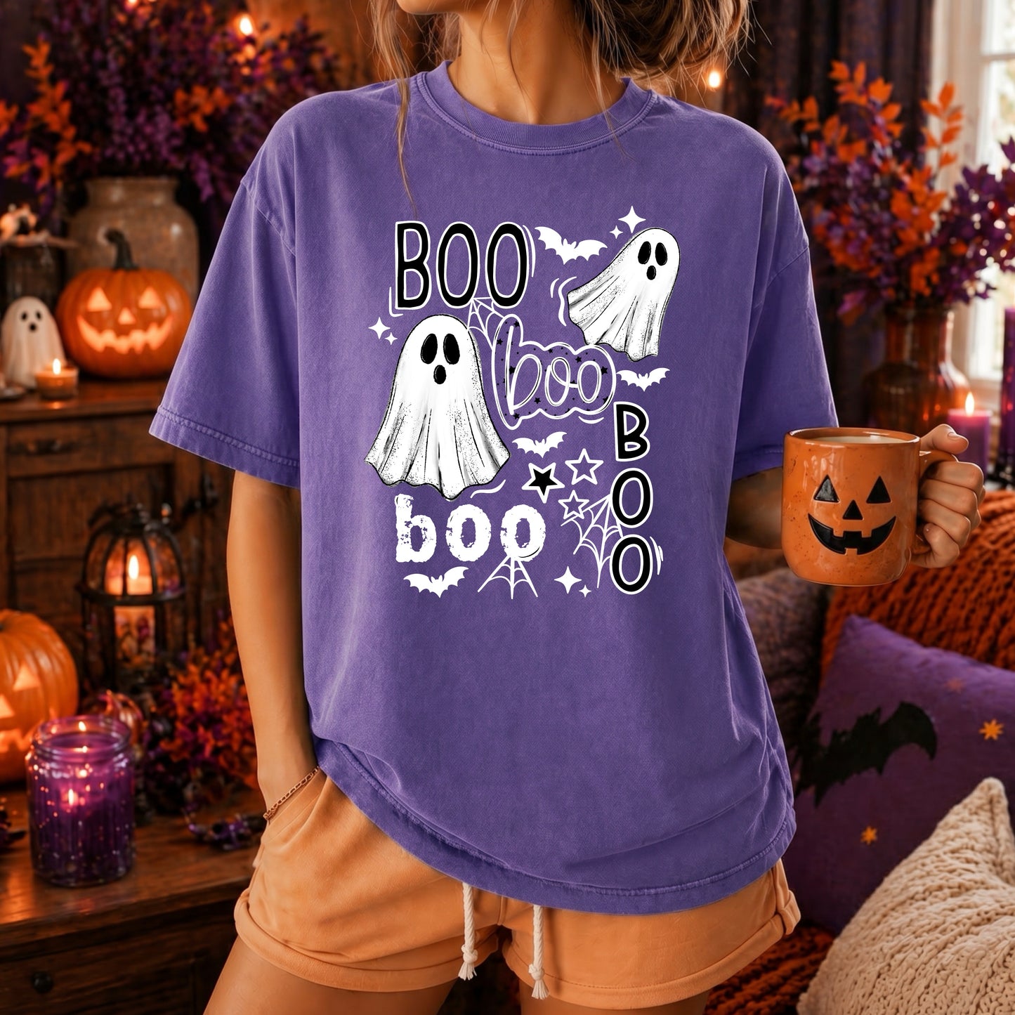Boo Collage White-Ready to Press Transfer