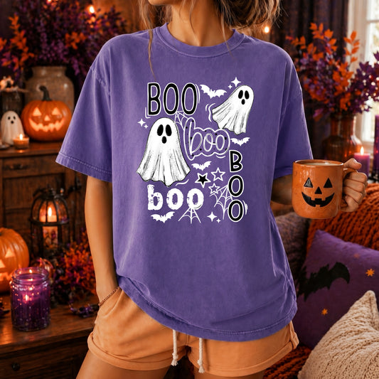 Boo Collage White-Ready to Press Transfer