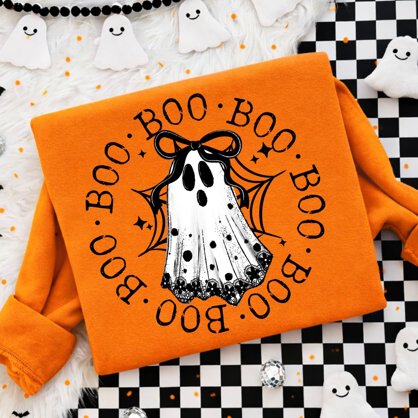 Boo Lace Ghost Black-Ready to Press Transfer