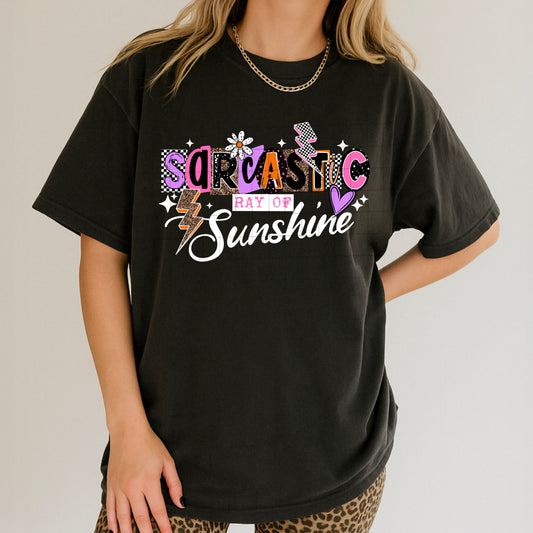 Sarcastic Ray of Sunshine white-Ready to Press Transfer