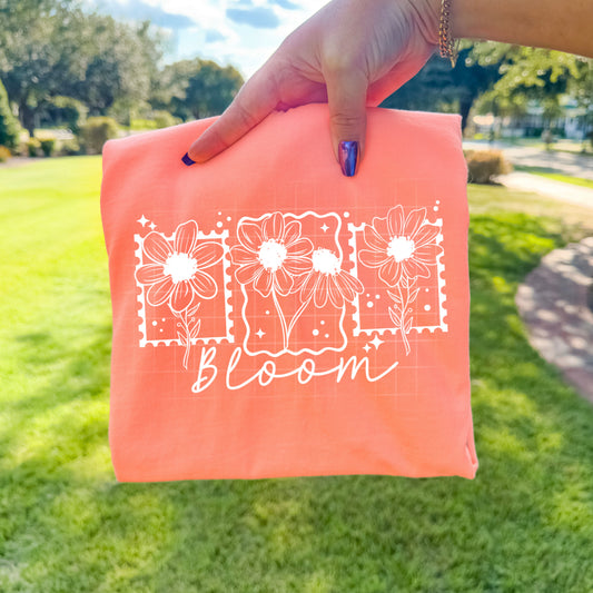 Bloom white single-Ready to Press Transfer