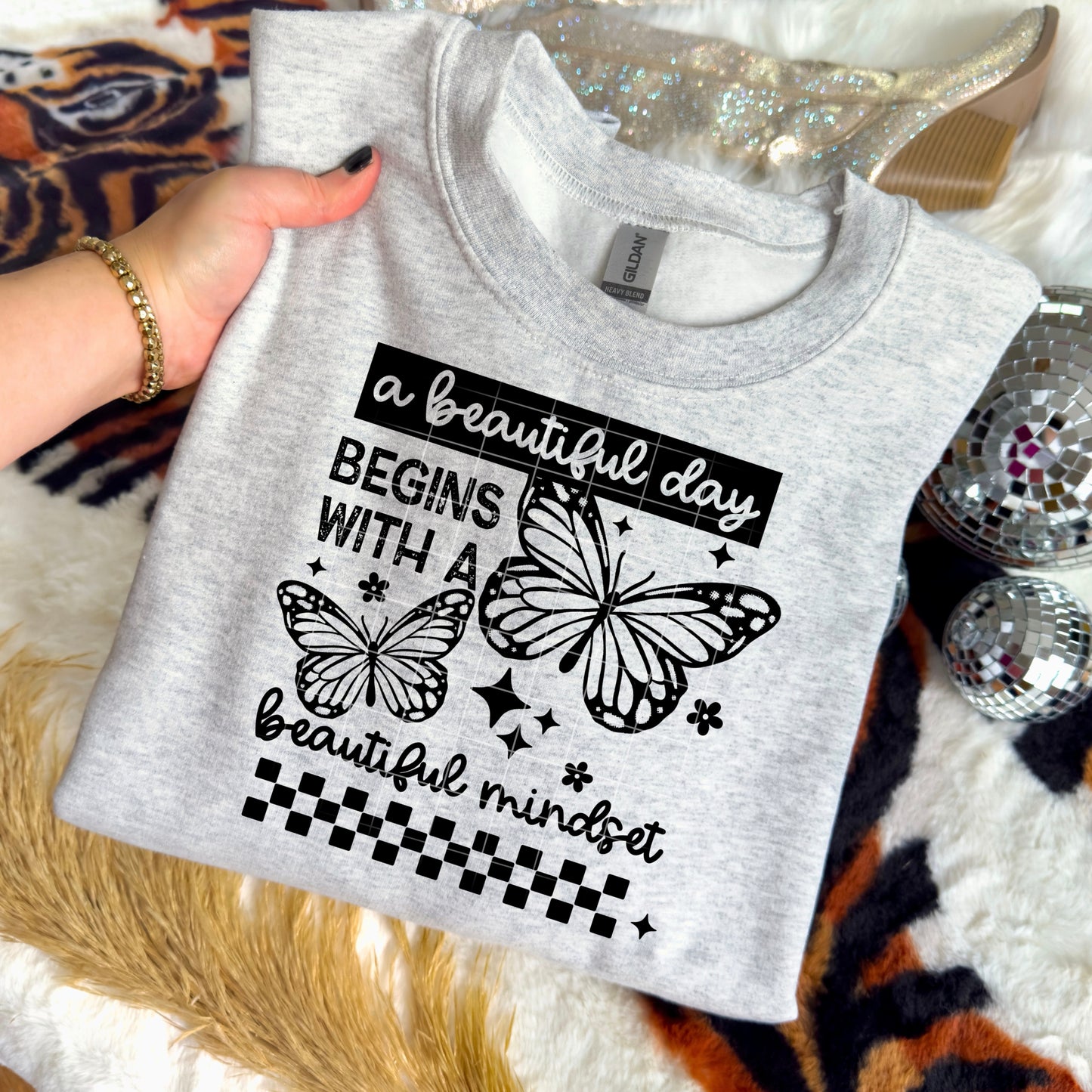 A Beautiful Mindset black-Ready to Press Transfer