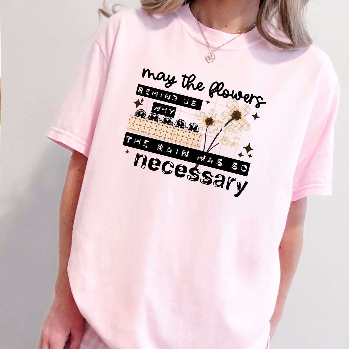 Flowers Remind Us black-Ready to Press Transfer