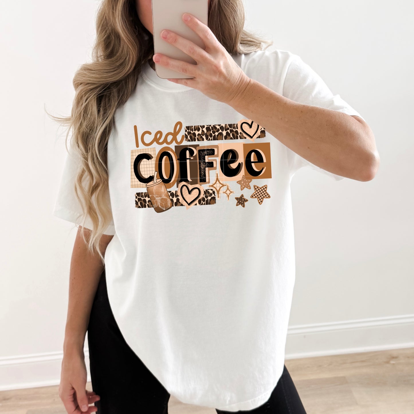 Iced Coffee Leopard-Ready to Press Transfer