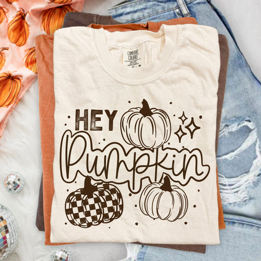 Hey Pumpkin Single Color Brown-Ready to Press Transfer