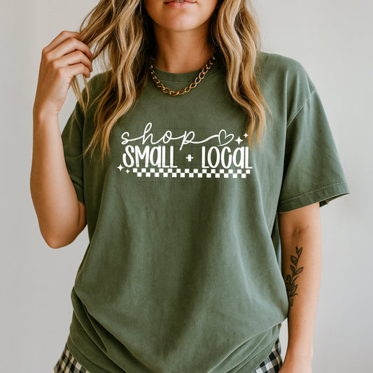 Shop Small and Local Single Color White-Ready to Press Transfer