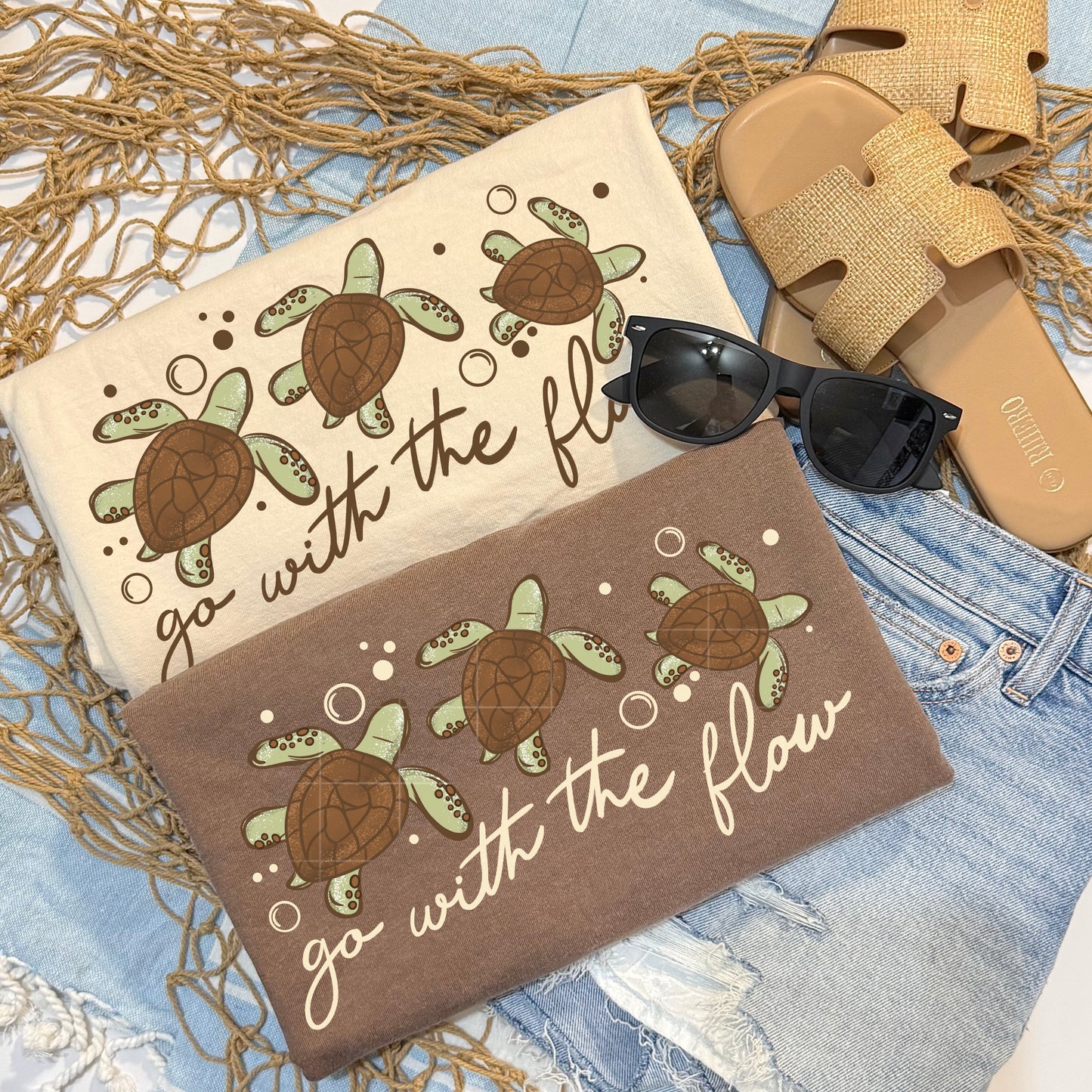 Go with the Flow Brown Words-Ready to Press Transfer