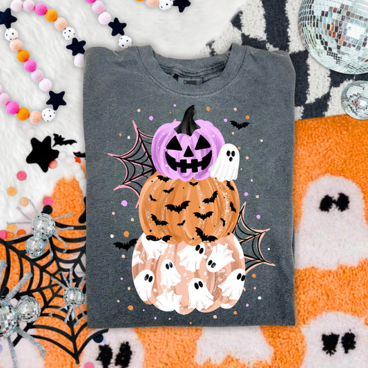 Spooky Stacked Pumpkins-Ready to Press Transfer