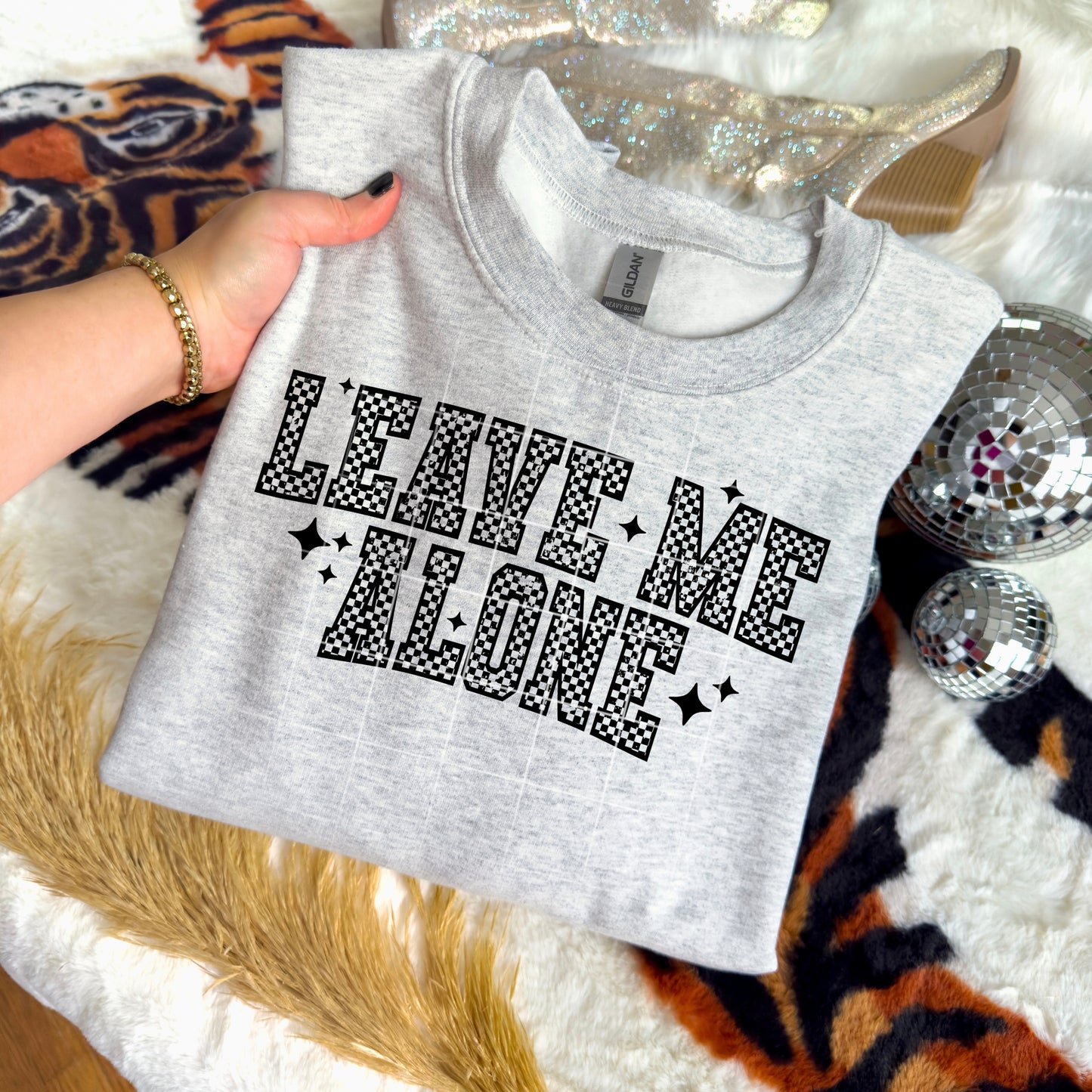 Leave Me Alone Single Color Black-Ready to Press Transfer