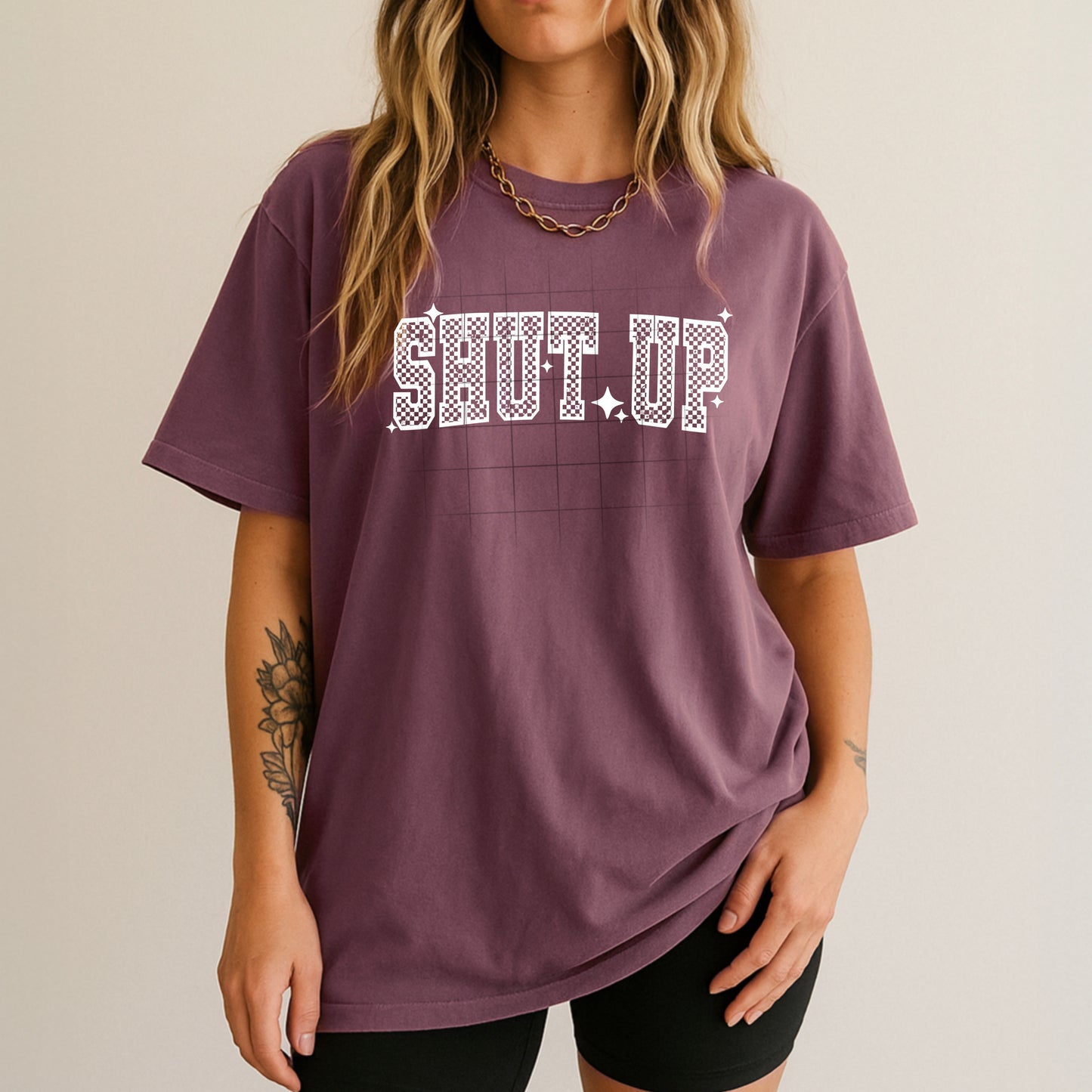 Shut up Single Color White-Ready to Press Transfer