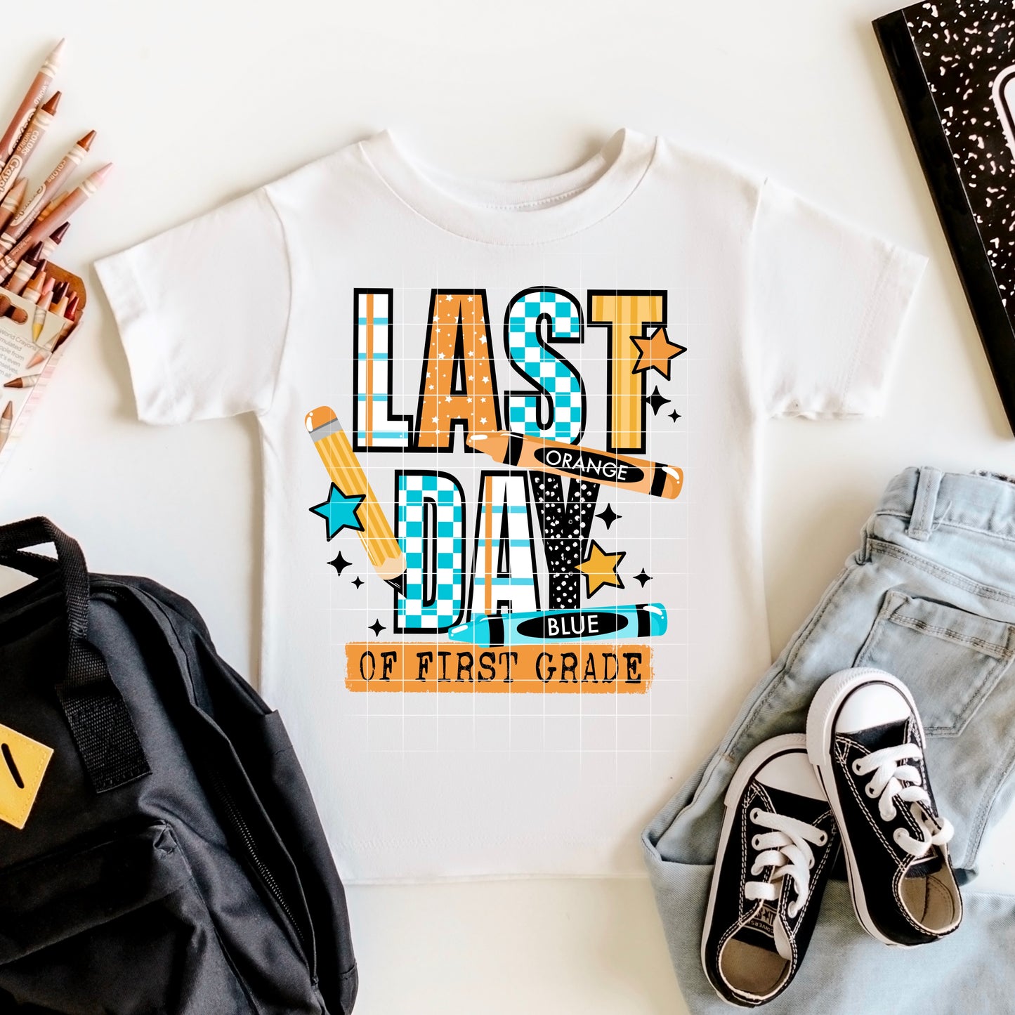 1St Grade Last Day Blue-Ready to Press Transfer