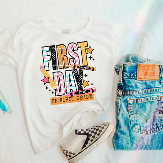 1St Grade First Day Pink-Ready to Press Transfer