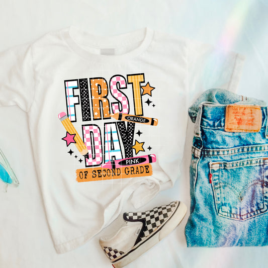 2Nd Grade First Day Pink-Ready to Press Transfer