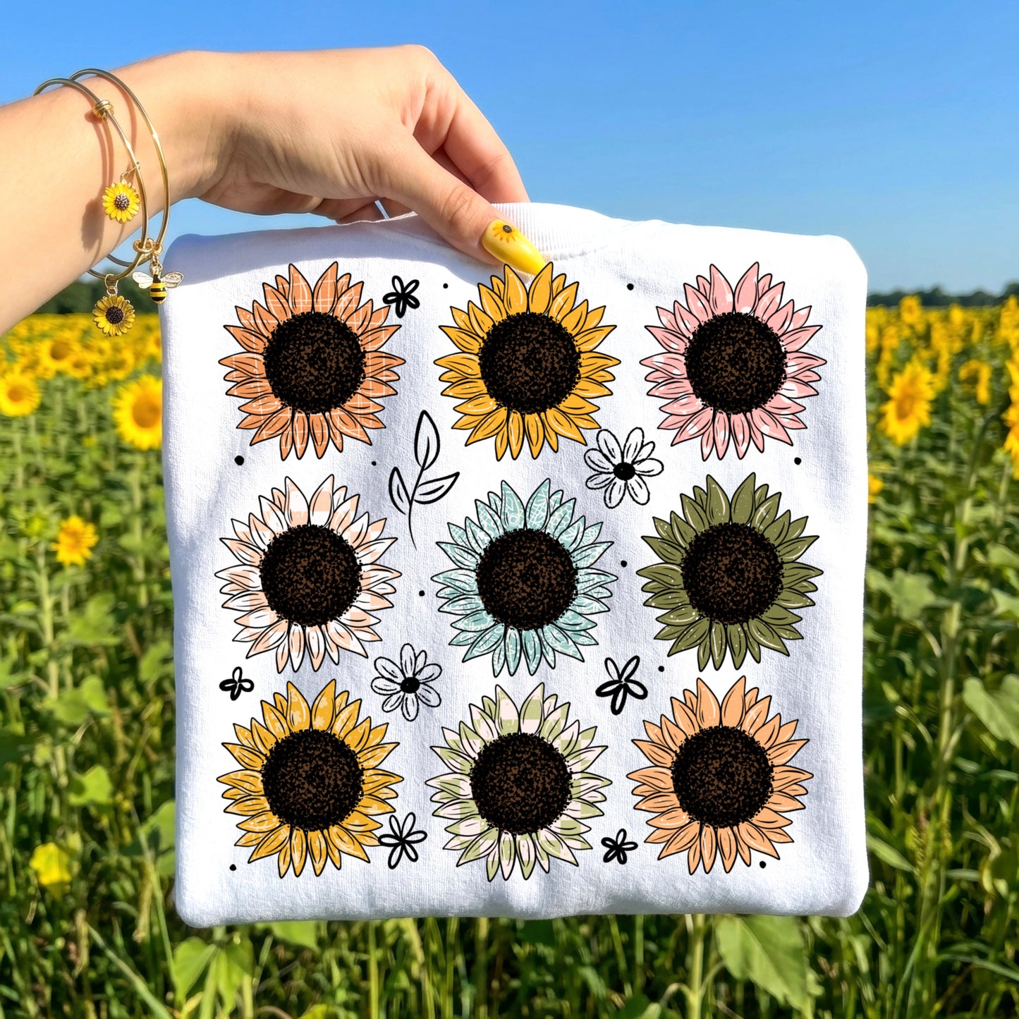 Sunflower Grid-Ready to Press Transfer