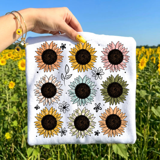 Sunflower Grid-Ready to Press Transfer