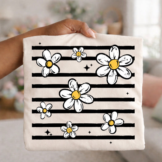Flower Stripe-Ready to Press Transfer