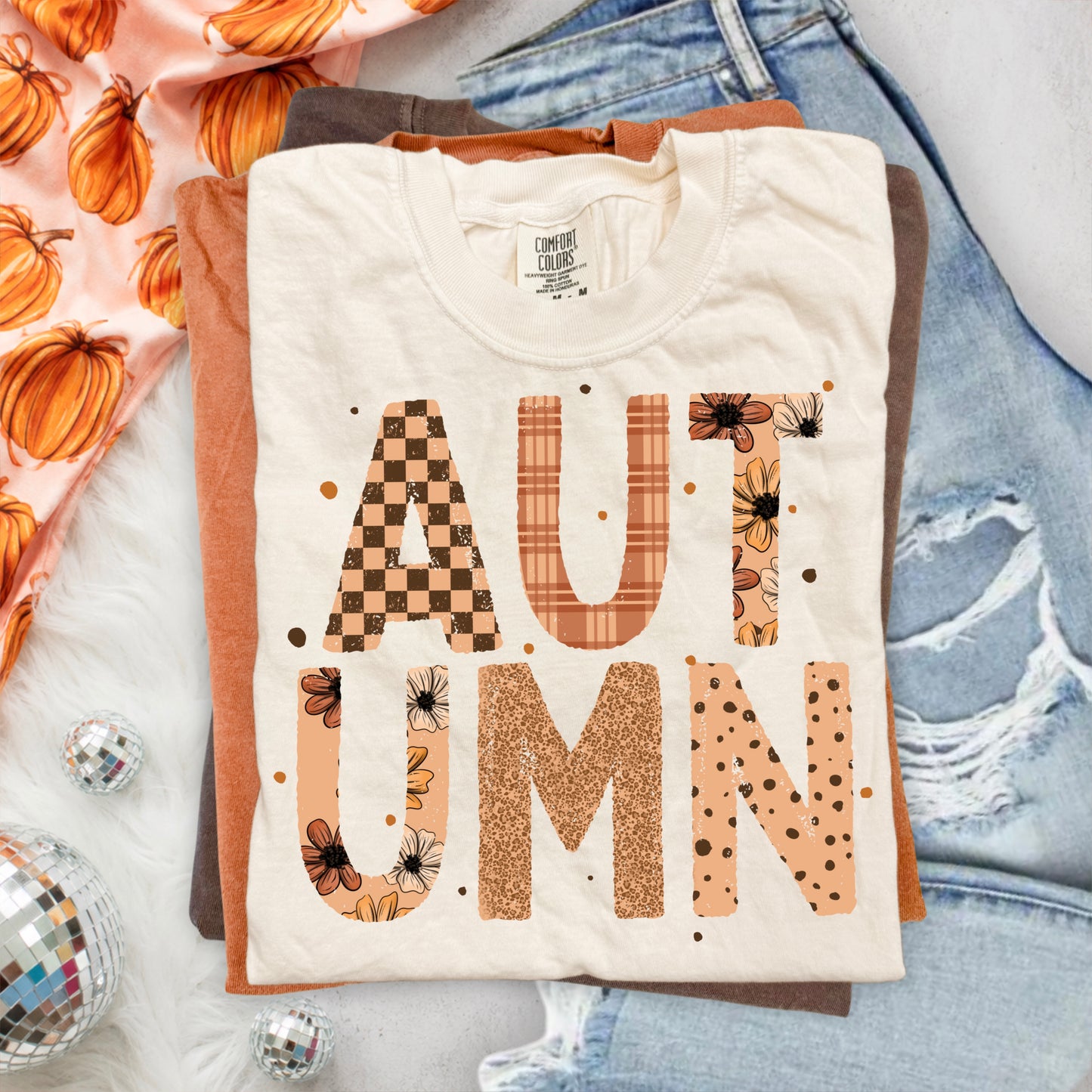 Autumn Pattern Letters-Ready to Press Transfer