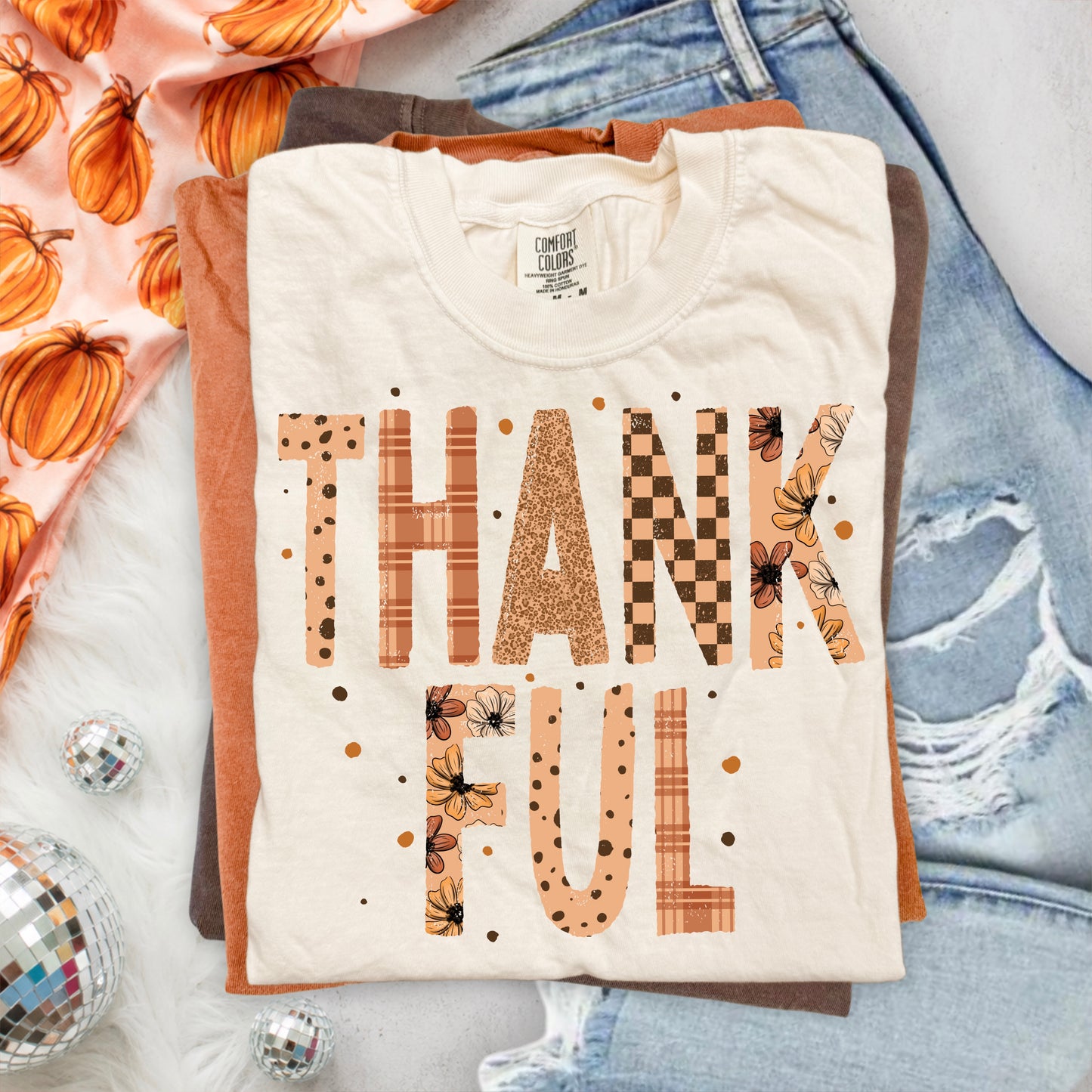 Thankful Pattern Letters-Ready to Press Transfer