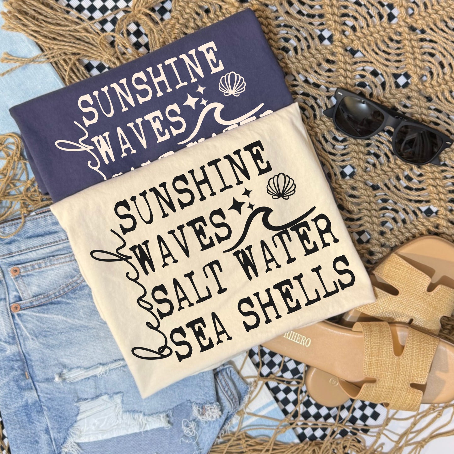 Beach Things Single Color Gray-Ready to Press Transfer