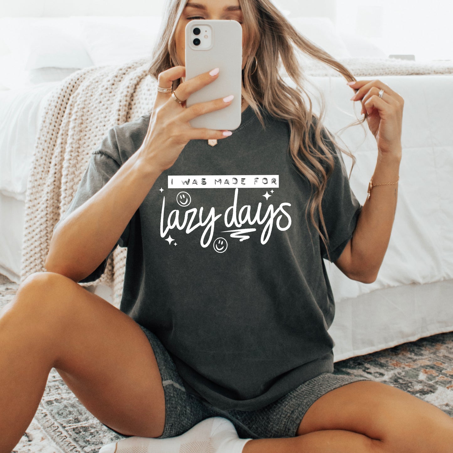 Lazy Days White-Ready to Press Transfer