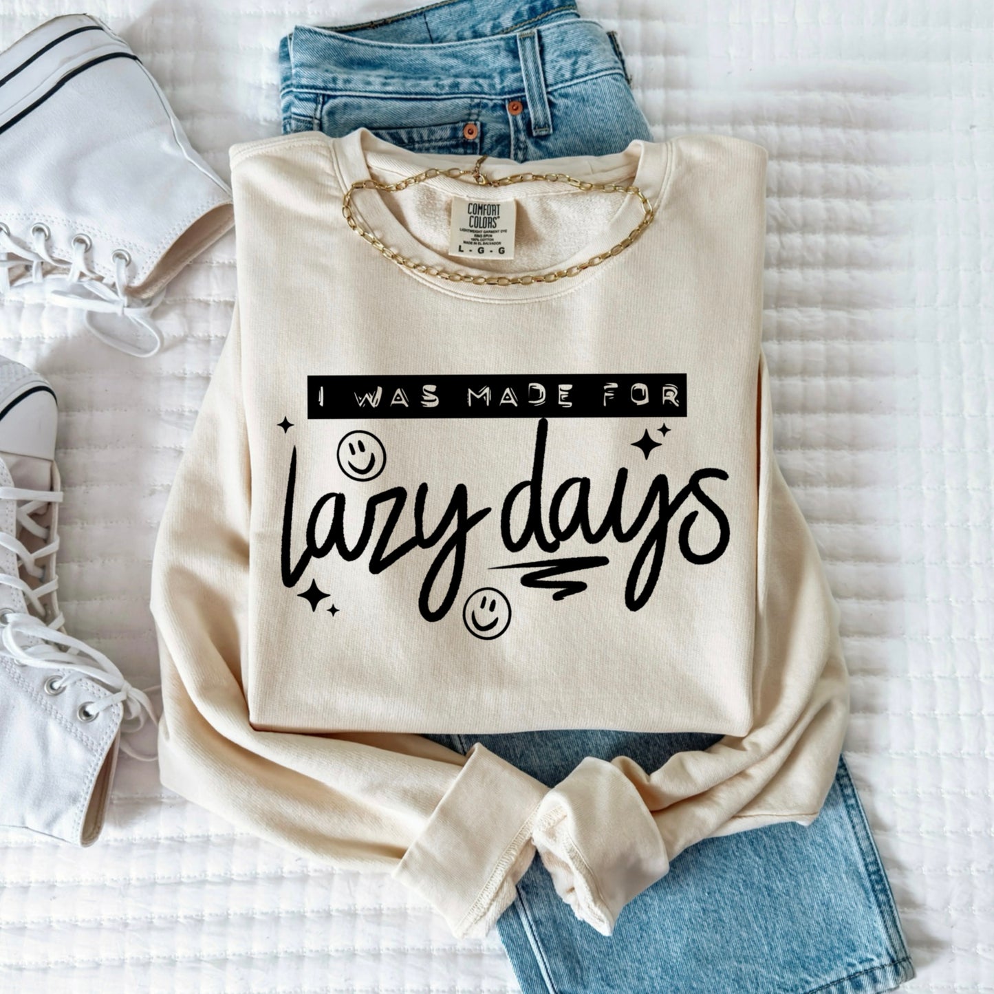Lazy Days Black-Ready to Press Transfer