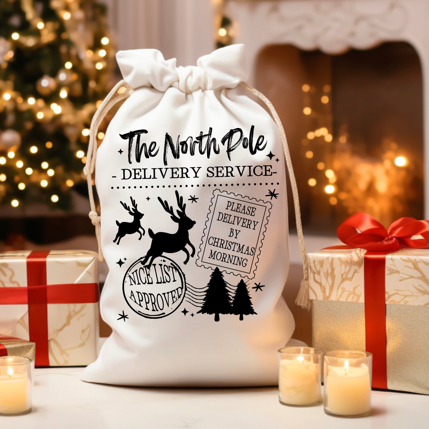 North Pole Delivery Single Color Black-Ready to Press Transfer