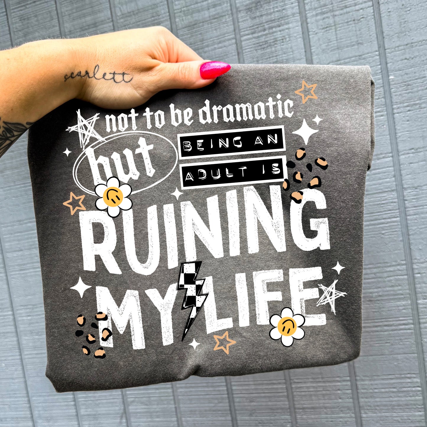 Ruining My Life White-Ready to Press Transfer
