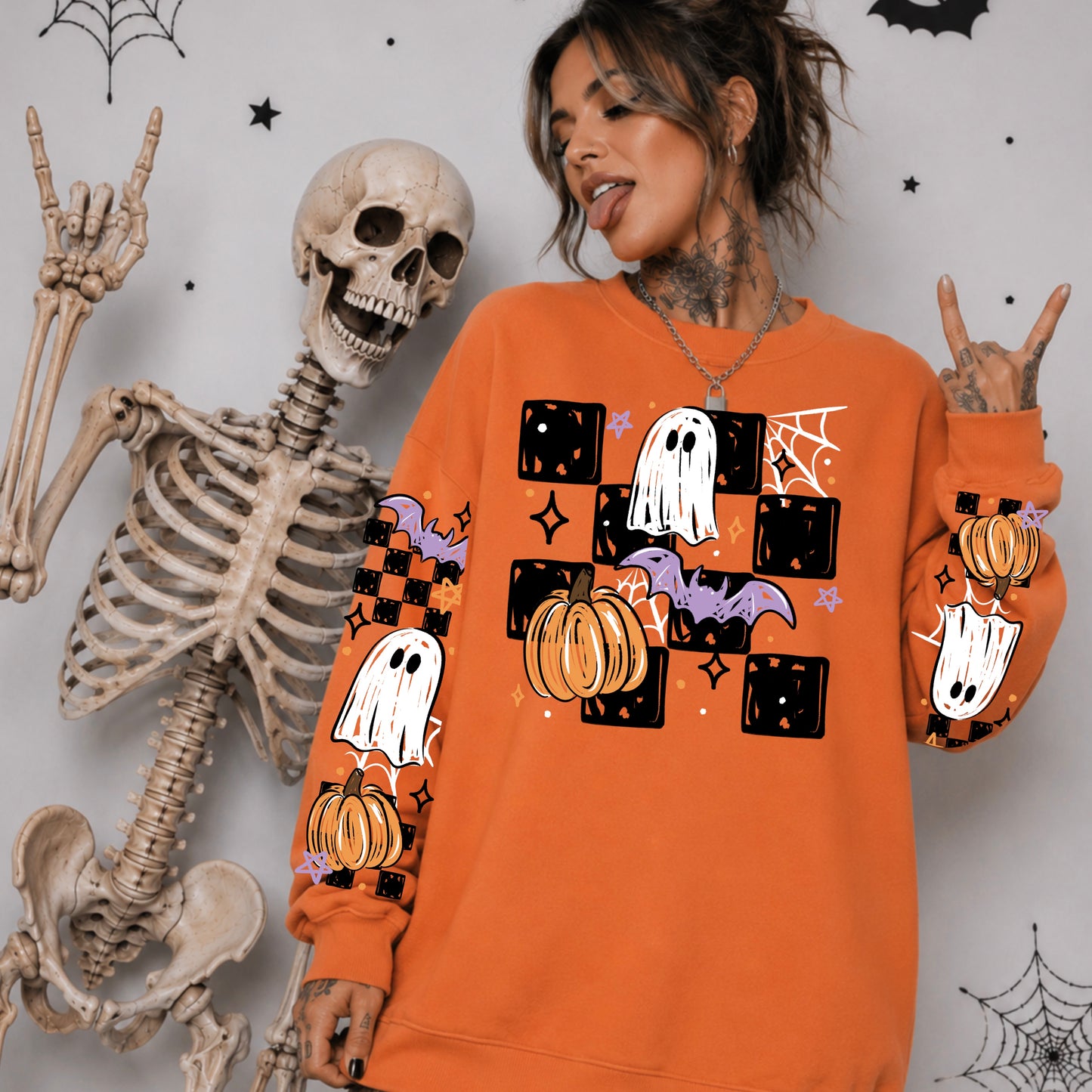 Sketchy Halloween Checker-Ready to Press Transfer