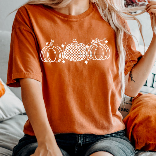 Single Color 3 Pumpkins white-Ready to Press Transfer