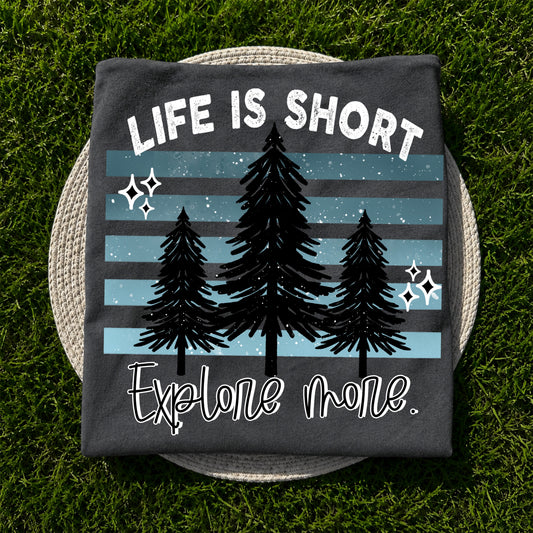 Life is Short white-Ready to Press Transfer